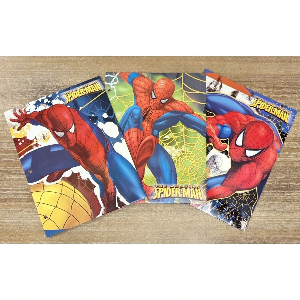 The Amazing Spider Man School 2 Pocket Binder File Folder 2006 Design -Lot of 3